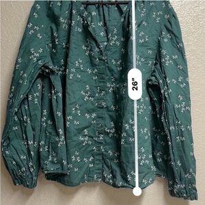 a.n.a Green Floral Blouse
